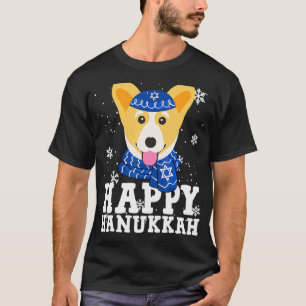 Frohe Chanukka Corgi Liebe hässlicher Weihnachtspu T-Shirt