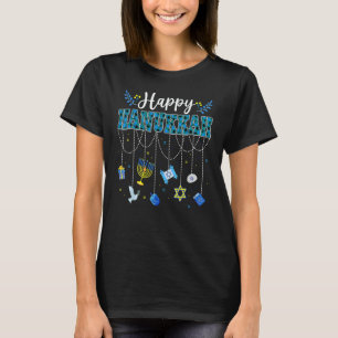 Frohe Chanukka-Dekorationen Dreidel Menora Chanukk T-Shirt