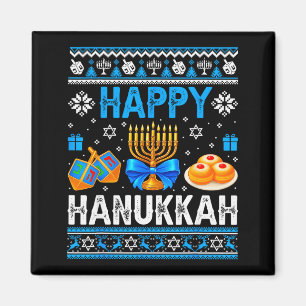 Frohe Chanukka Menora Dreidel Hässliches Chanukka Magnet