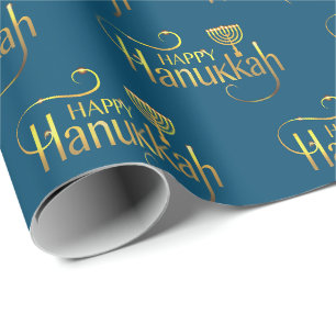Frohe Chanukka Menora Geschenkpapier