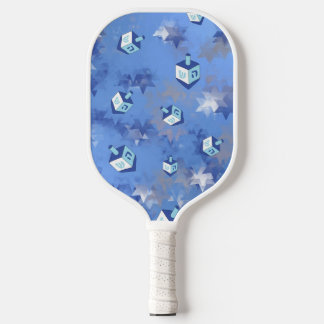 Frohe Chanukka Sternschnuppen und Dreidel Pickleball Schläger