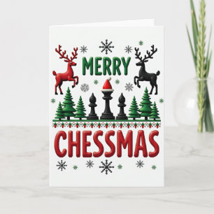Frohe Chessmas Karte Schachspieler Geschenk