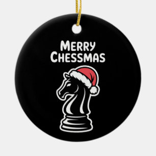 Frohe Chessmas Weihnachten Chess Xmas Santa Hut Keramik Ornament