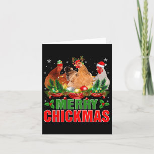 Frohe Chickmas Hühner Santa Hut Bauern Weihnachten Karte