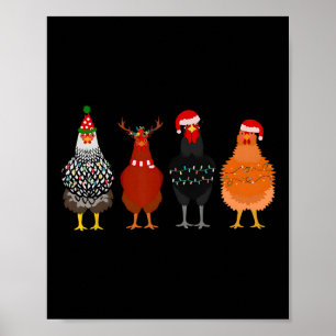 Frohe Chickmas WeihnachtsLICHT Weihnachtsmannmütze Poster