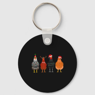 Frohe Chickmas WeihnachtsLICHT Weihnachtsmannmütze Schlüsselanhänger