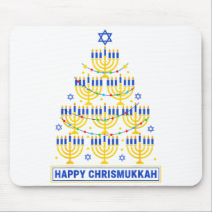 Frohe Chrismukkah Chanukka Lichtbaum jüdische Feie Mousepad