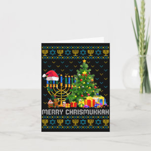 Frohe Chrismukkah Erfreuliches Hanukkah hässlicher Karte