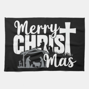 Frohe Christ Mas Christliche Weihnachten Jesus Fam Geschirrtuch