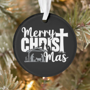 Frohe Christ Mas christlicher Weihnachten Jesus Fa Ornament