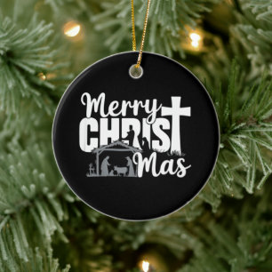 Frohe Christ Mas christliches Weihnachten Jesus Fa Keramik Ornament