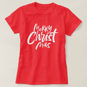 Frohe Christliche Weihnachtsbriefe Religious Red T-Shirt