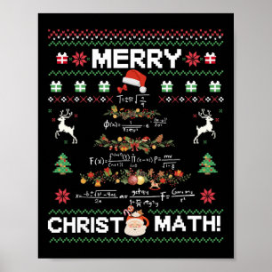 Frohe Christmath Lustige Weihnachten Mathe Baum Sc Poster