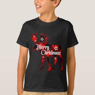 Frohe Christmoose. Buffalo Kariertes Geschenk Moos T-Shirt