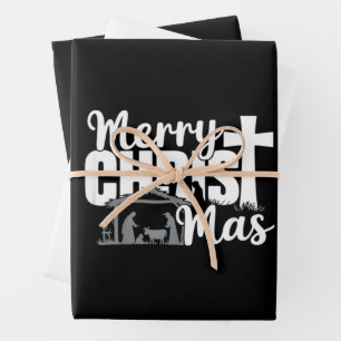 Frohe Christus Mas Christlich Weihnachten Jesus Fa Geschenkpapier Set