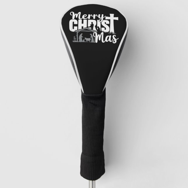 Frohe Christus Mas Christlich Weihnachten Jesus Fa Golf Headcover (Vorderseite)