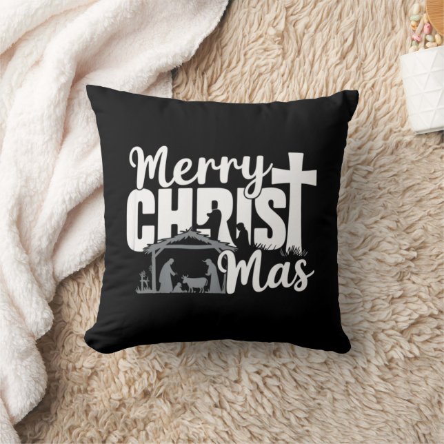 Frohe Christus Mas Christlich Weihnachten Jesus Fa Kissen (Decke)