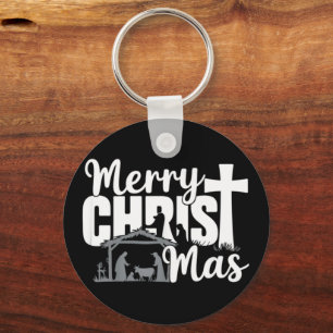 Frohe Christus Mas Christlich Weihnachten Jesus Fa Schlüsselanhänger