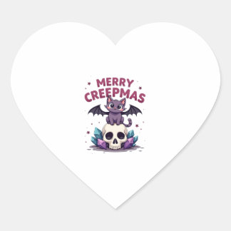 Frohe Creepmas Katze Pastell Goth Weihnachten Tote Herz-Aufkleber