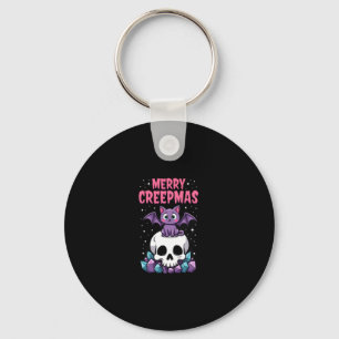 Frohe Creepmas Katze Pastell Goth Weihnachten Tote Schlüsselanhänger