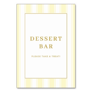 Frohe Creme-Dessert-Bar-Schrift Tischnummer