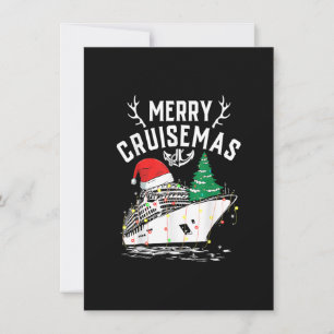 Frohe Cruisemas 2022 Kreuzfahrt Santa Hut Rentier  Einladung