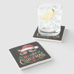 Frohe Cruisemas 2024 Weihnachten Santa Rentier  Steinuntersetzer