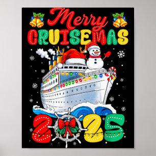 Frohe Cruisemas 2025 Weihnachten Santa Groovy Kreu Poster