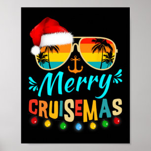 Frohe Cruisemas Weihnachten Santa Rentier Kreuzfah Poster
