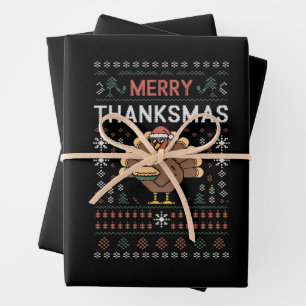 Frohe Dankmas Weihnachten Erntedankfest Pute  Geschenkpapier Set