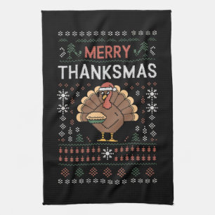 Frohe Dankmas Weihnachten Erntedankfest Pute  Geschirrtuch