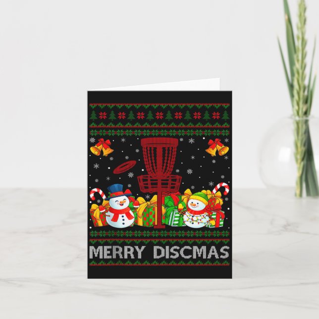Frohe Discmas hässliche Weihnachtspullover Lustige Karte (Vorderseite)