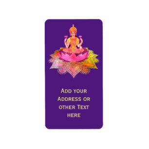 Frohe Diwali - Deepalavi Lakshmi Göttin 4 Adressaufkleber