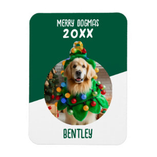 Frohe Dogmen personalisiertes Hunde-Foto-Weihnacht Magnet