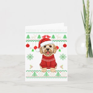 Frohe Doodlemas Goldendoodle trägt hässlichen Weih Karte