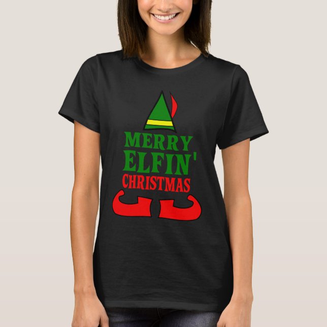 Frohe Elfin Weihnachten Shirt, Weihnachten T-Shirt (Vorderseite)