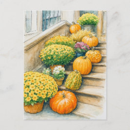 Frohe Erntedankfest-Kürbis-Postkarte zum Herbst Postkarte