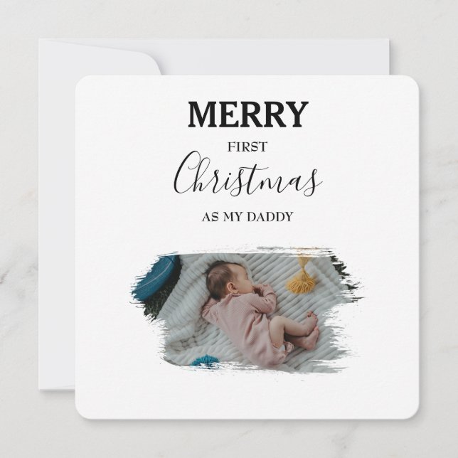 Frohe erste Weihnachten als mein Papa 2 Baby Fotos (Vorderseite)