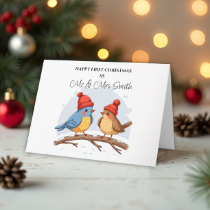Frohe Erste Weihnachten als Mr. und Mrs. - Niedlic Karte