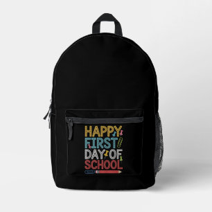 Frohe Erster Schultag Zurück zur Schule  Bedruckter Rucksack
