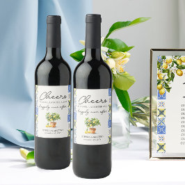 Frohe Ever nach Lemon Grove Wedding Weinetikett
