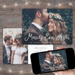 Frohe Ever nach Newlyweds Foto Erste Weihnachten<br><div class="desc">Gerne Urlaubswünsche als neuer Mr. & Mrs. Feiern Sie Ihr erstes verheiratetes Weihnachtsfest und teilen Sie zwei Ihrer Lieblingsfotos mit einem stilvollen, individuellen Foto "Merrily Ever After". Der gesamte Text auf dieser Vorlage ist einfach zu personalisieren, um jeden beliebigen Text, wie lustig und Verheiratet, Merrily Verheiratet, Happy Holidays, Frohen Festtage,...</div>