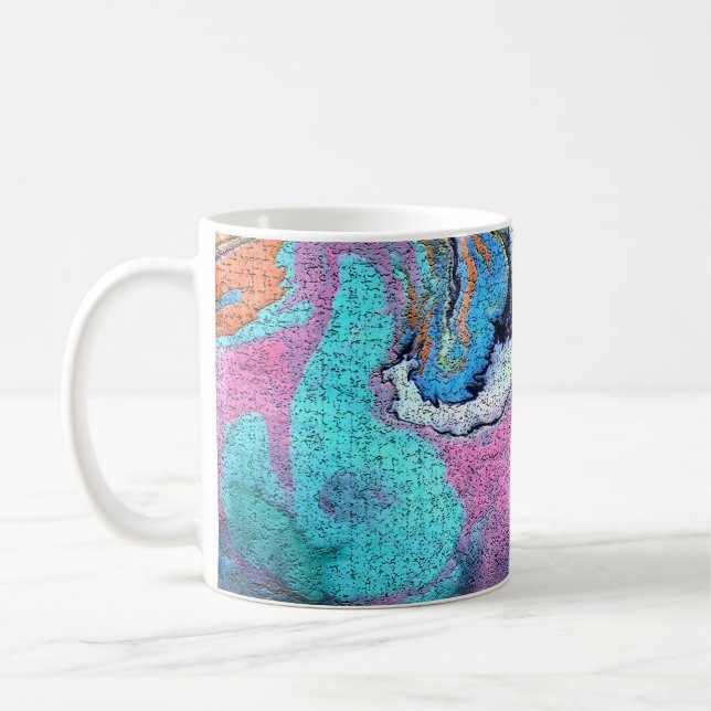 Frohe farbenfrohe Abstract Tasse (Links)