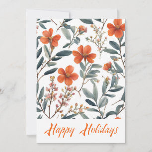 Frohe Feiertage Blumen Aquarell Frohe Weihnachten