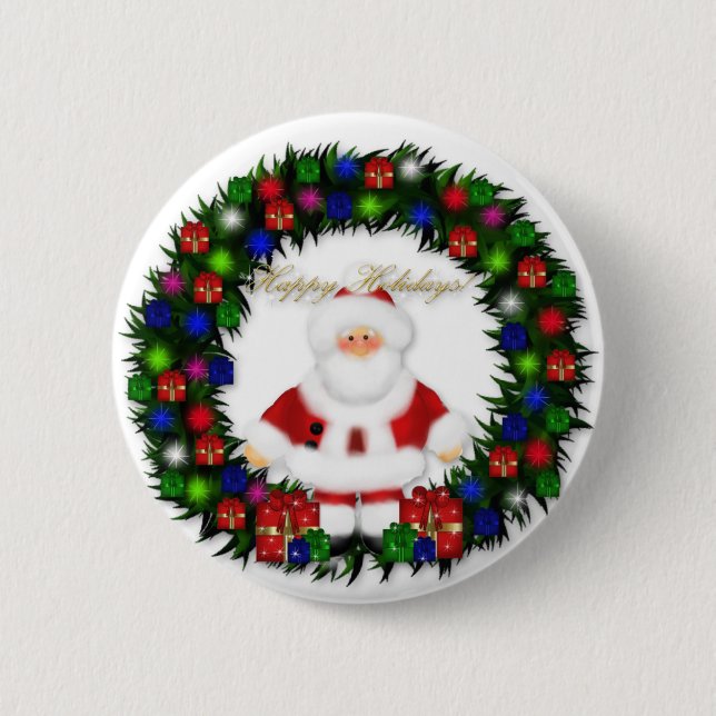 Frohe Feiertage Button (Vorderseite)