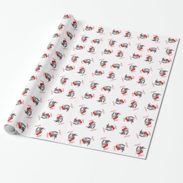 Frohe Feiertage CAT Geschenkpapier (Ungerollt)