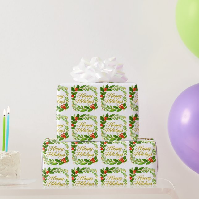 'Frohe Feiertage' Geschenkpapier (Partygeschenke)