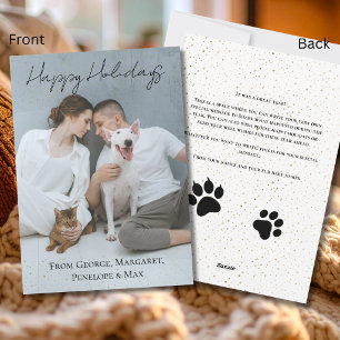 Frohe Feiertage Katzenmutter Hund Papa Elegantes H Feiertagskarte