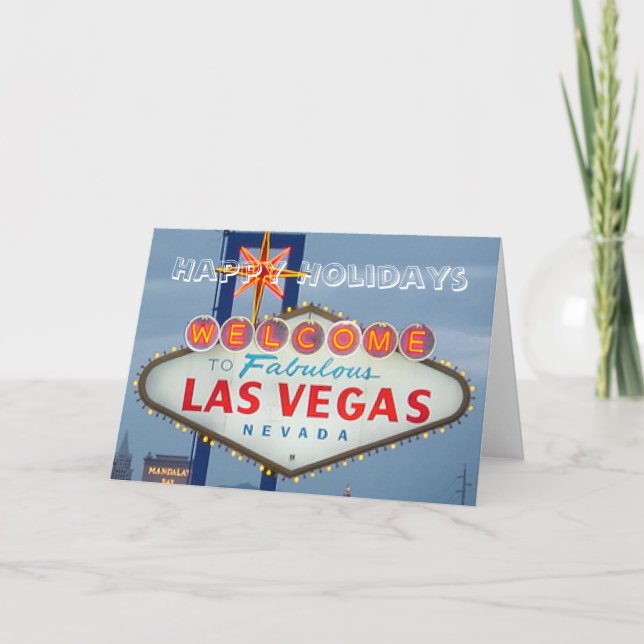 Frohe Feiertage Las Vegas-Karte Feiertagskarte (Vorderseite)