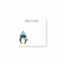 Frohe Feiertage Pinguin mit Schneeflocken 3 x 3